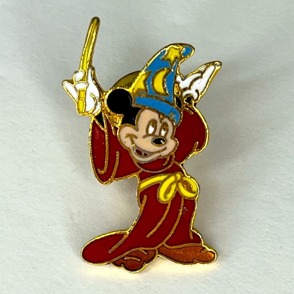 Disney Pin Sorcerer Mickey Mouse from Fantasia Yellow Stars Vintage - Picture 1 of 5